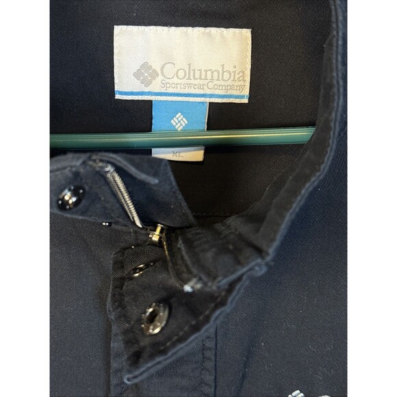 Columbia Mens XL Black Wheeler Peak II Zip Snap Field Coat Outdoor Canvas Jacket - Picture 3 of 7